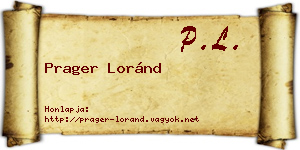 Prager Loránd névjegykártya