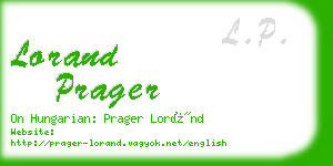 lorand prager business card